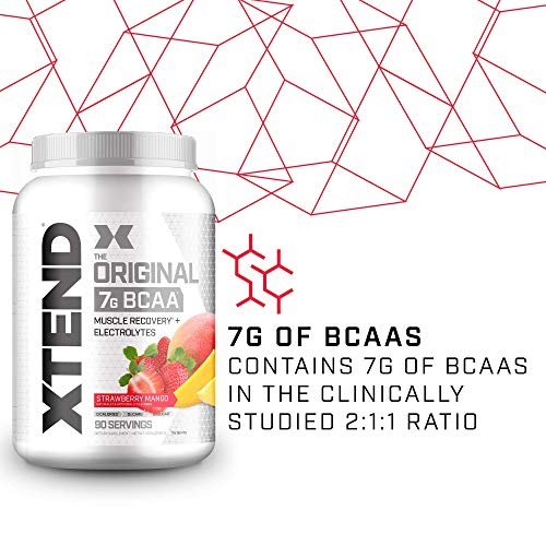 XTEND Original BCAA Powder Strawberry Mango | Sugar Free Post Workout Muscle Recovery Drink with Amino Acids | 7g BCAAs for Men & Women | 90 Servings