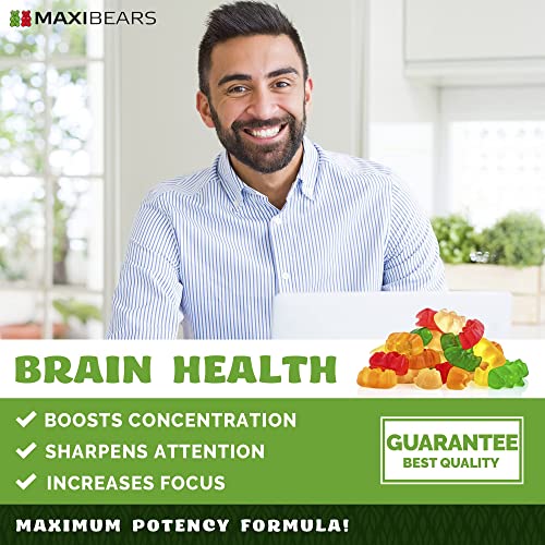 Maxibears Hemp Gummies - Mood and Immune Support - Rich in Vitamins B, E & Omega 3-6-9 - High Potency Herbal Gummies - Premium Hеmp Oil Extract - 60 pcs