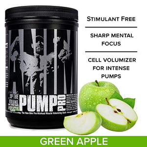 Animal Pump Pro Powder – Non Stimulant Preworkout – Pump & Cell volumization with Added Sea Salt for Electrolytes – 20 Servings - Green Apple