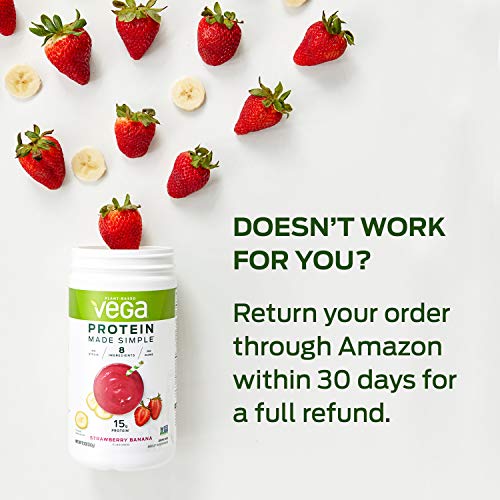 Vega Protein Made Simple, Dark Chocolate, Stevia Free Vegan Plant Based Protein Powder, Healthy, Gluten Free, Pea Protein for Women and Men, 9.6 Ounces (10 Servings)