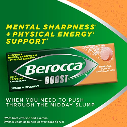 Berocca Boost Effervescent Tablets with Caffeine, 10 Count