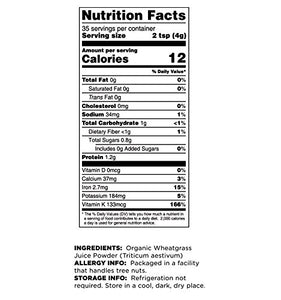 Terrasoul Superfoods Organic Wheat Grass Juice Powder, 5 Ounces - USA Grown | Made From Concentrated Juice | Superior to Wheatgrass