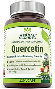 Herbal Secrets Quercetin 500 Mg Veggie Capsules (Non-GMO) - Supports Healthy Ageing, Cardiovascular Health, and Immune Health* (120 Capsules)