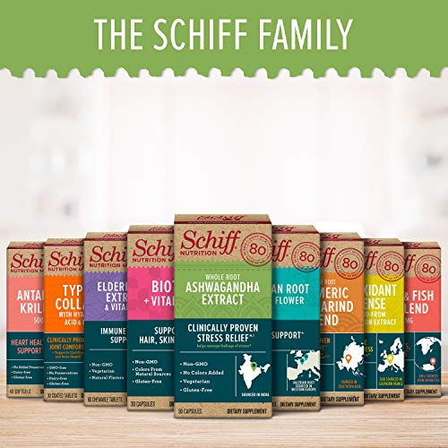 Schiff Ashwagandha Extract Capsules, (50 count in a bottle), Vegetarian, Non-GMO, Gluten-Free, No Colors Added, Helps Manage Feelings of Everyday Stress and Support Healthy Stress Hormone Levels*,ǂ