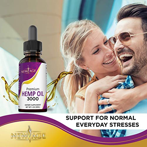 3000 Hemp Oil Extract for Pain & Stress Relief - 2 Pack - Hemp Extract - Grown & Made in USA - Natural Hemp Drops - Helps with Sleep, Skin & Hair.