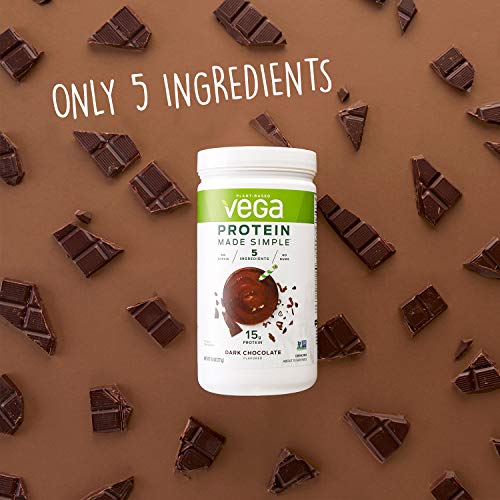 Vega Protein Made Simple, Chocolate, 38 Servings XL Tub - Plant Based Healthly Vegan Protein Powder with no Stevia, Dairy Free, Gluten Free, Vegetarian, 2.3 Pounds
