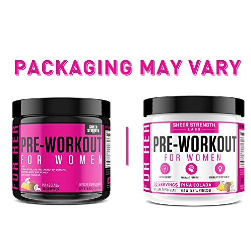 Pre Workout for Women with L Arginine (v2) - Energy, Stamina, Healthy Weight Loss | Non-GMO & Non-Habit-Forming | Nitric Oxide Booster Powder Supplement - Sheer Strength Labs, 30 Servings