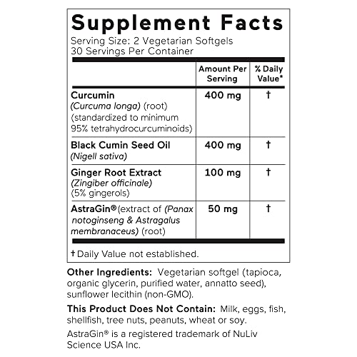 Smarter Nutrition Curcumin - Potency and Absorption in a SoftGel | The Most Active Form of Curcuminoid | 95% Tetra-Hydro Curcuminoids, 3 pack of 60 capsules - 90 Servings