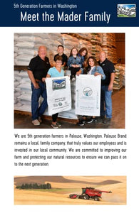 Hard White Wheat Berries • Family Farmed in Washington State • 100% Desiccant Free • 25 lbs Bulk • Sproutable • Non-GMO Project Verified • Kosher • Poly Bag