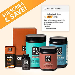 Perfect Keto Collagen Peptides Protein Powder with MCT Oil - Grassfed, GF, Multi Supplement, Best for Ketogenic Diets, Use as Keto Creamer, in Coffee and Shakes for Women & Men – Salted Caramel