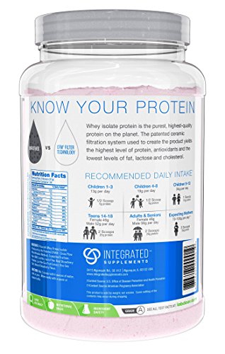 Integrated Supplements CFM Whey Protein Isolate Diet Supplement, Strawberry, 868g