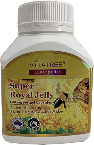 VitaTree Super Royal Jelly 1600mg 6% 10-HDA 100 Softgel Capsules Australian Made