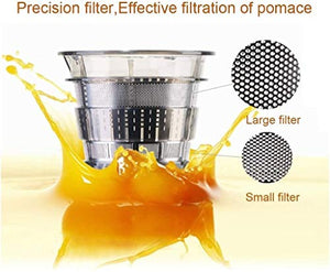 QIN Slow Masticating Extractor Easy to Clean Cold Press Juicer, with Reversal Function,BPA-free Masticating Juicer with Juice Jug