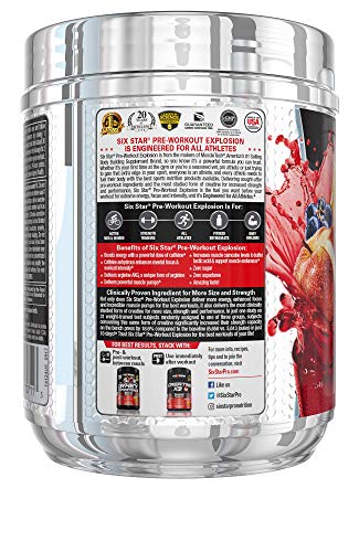 Pre Workout | Six Star PreWorkout Explosion | Pre Workout Powder for Men & Women | PreWorkout Energy Powder Drink Mix | Sports Nutrition Pre-Workout Products | Fruit Punch (30 Servings)