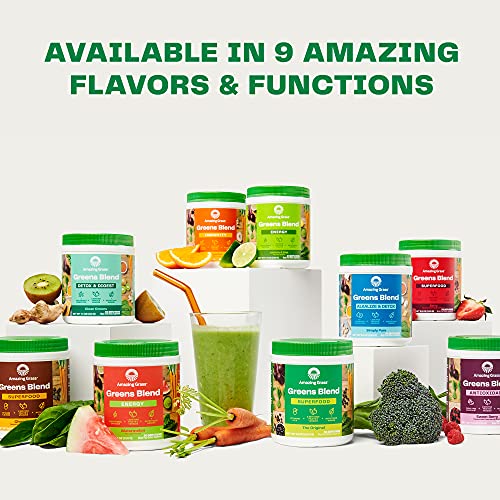 Amazing Grass Greens Blend Superfood: Super Greens Powder with Spirulina, Chlorella, Beet Root Powder, Digestive Enzymes, Prebiotics & Probiotics, Original, 60 Servings (Packaging May Vary)