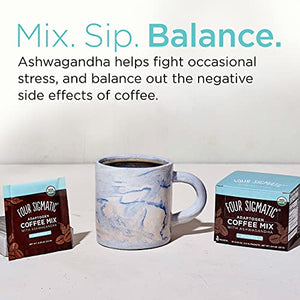 Adaptogen Coffee by Four Sigmatic, Organic Medium Roast Instant Coffee with Ashwagandha, Chaga & Tulsi, Immune Support & Stress Relief, Keto, 10 Count