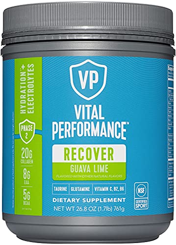 Vital Performance Recovery Powder, NSF for Sport Certified, 20g Vital Proteins Collagen, 8g BCAA, 5g EAA, Post Workout Supplements, Guava Lime