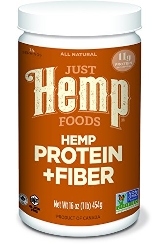 Just Hemp Foods Hemp Protein Powder Plus Fiber, Non-GMO Verified with 11g of Protein & 11g of Fiber per Serving, 16 oz - Packaging May Vary