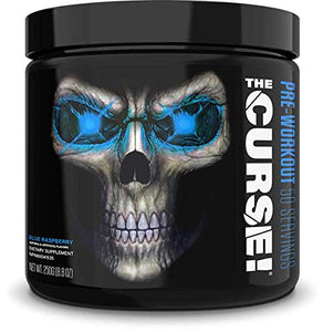 JNX Sports The Curse! Pre Workout Supplement - Intense Energy & Focus, Instant Strength Gains, Enhanced Blood Flow - Nitric Oxide Booster with Creatine & Caffeine - Men & Women | Blue Raspberry | 50 Srv