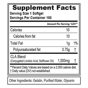 Evlution Nutrition CLA 1000, Conjugated Linoleic Acid, Weight Loss Supplement, Metabolism Support, Stimulant-Free (180 Servings)