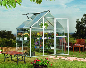 Palram HG5504 Hybrid Hobby Greenhouse, 6' x 4' x 7', Silver