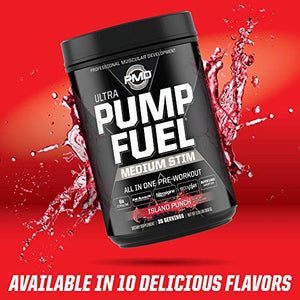 PMD Sports Ultra Pump Fuel - Pre Workout Drink Mix - Energy, Strength, Endurance, Muscle Pumps and Recovery - Complex Carbohydrates and Amino Energy - Island Punch (30 Servings)