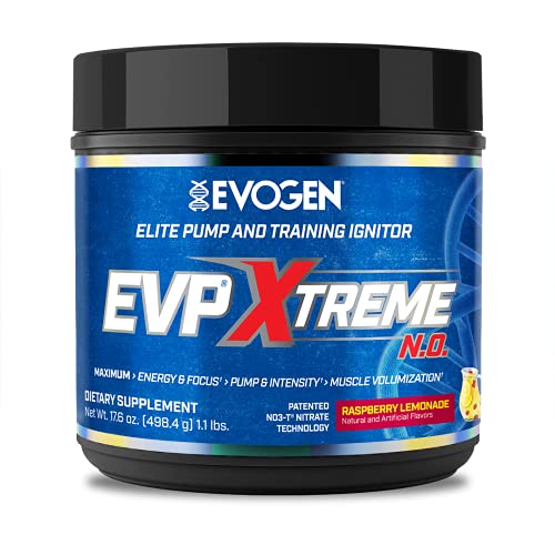 Evogen EVP Xtreme NO | Arginine Nitrate, Beta-Alanine, Citrulline Pre-Workout, Nitric Oxide, Pumps | Raspberry Lemonade