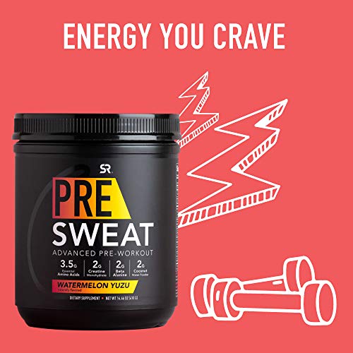 PRE Sweat Advanced Pre-Workout Energy Powder (Watermelon Yuzu) 14.46 oz