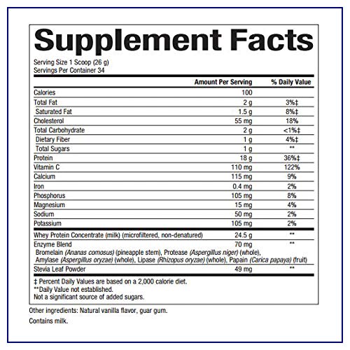 Whey Factors by Natural Factors, Grass Fed Whey Protein Concentrate, Aids Muscle Development and Immune Health, Gluten Free, French Vanilla, 2 lbs (34 servings)