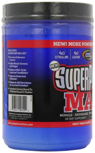 Gaspari Nutrition - SuperPump MAX - The Ultimate Pre Workout Powder, Sustained Energy Preworkout, Nitric Oxide Booster, Muscle Growth, Recovery & Replenishes Electrolytes - 40 Serving (Fruit Punch)