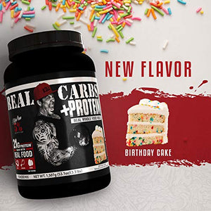 Rich Piana 5% Nutrition Real Carbs + Protein with Real Food Meal Replacement Powder, Complex Carbohydrates, Low Glycemic Recovery, Lean Muscle Mass Gainer, 53.1 oz, 22 Servings (Birthday Cake)