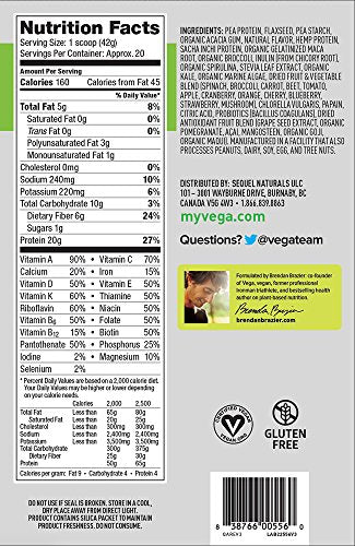 Vega One All-In-One Nutrition Shake Coconut Almond (20 servings) - Plant Based Vegan Protein Powder, Non Dairy, Gluten Free, Non GMO, 29.4 Ounce (Pack of 1)