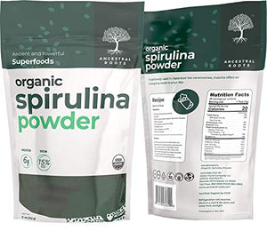 Ancestral Roots Organic Spirulina Powder - 100% Pure, USDA Certified Organic Spirulina Powder -5oz (1 Count)