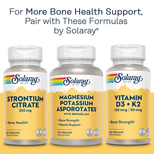 Solaray Calcium, Magnesium, Zinc | High Absorption with Glutamic Acid | Healthy Bones, Teeth, Nerve, Muscle, Heart & Immune Function Support | 100ct