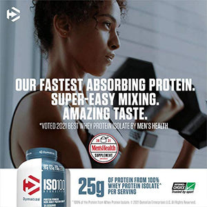 Dymatize ISO100 Hydrolyzed Protein Powder, 100% Whey Isolate Protein, 25g of Protein, 5.5g BCAAs, Gluten Free, Fast Absorbing, Easy Digesting, Gourmet Chocolate, 3 Pound