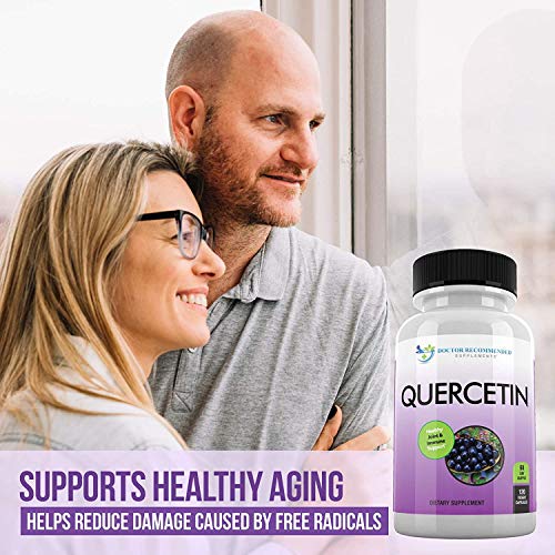 Quercetin 1000mg Per Serving - 120 Veggie Capsules, Vitamin Supplement to Support Cardiovascular Health, Immune Response and Anti-inflammatory, 60 Day Supply, (Vegan and Non-GMO)