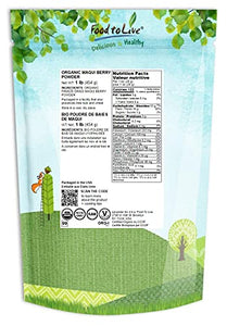 Organic Maqui Berry Powder, 1 Pound — Non-GMO, Raw, 100% Pure, Vegan Superfood, No Added Sugar, Bulk, Rich in Iron, Fiber and Antioxidant, Great for Juices, Drinks, and Smoothies.