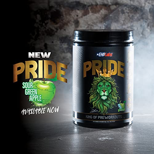 Pride by EHPlabs Pre-Workout Supplement - Energy Booster, Sharp Focus, Epic Pumps & Faster Recovery - 40 Servings (Sour Green Apple)