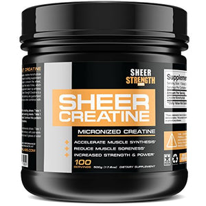 500g Micronized Creatine Monohydrate Powder - Muscle Builder Supplement - 100 Full Servings - Non-GMO - Packaging May Vary. - Sheer Strength Labs