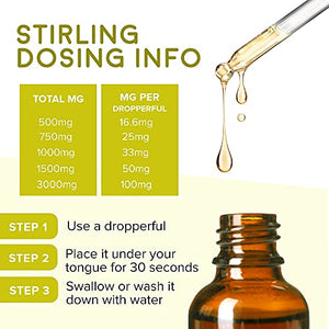 Hemp Oil for Stress and Plain - Organic, USA Hemp w/ MCT - Great Citrus Flavor - It’s The Real Deal - 3000mg 1 Bottle - Stirling