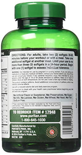 Puritans Pride Myoleptin Cla Extreme Softgels, 104 Count