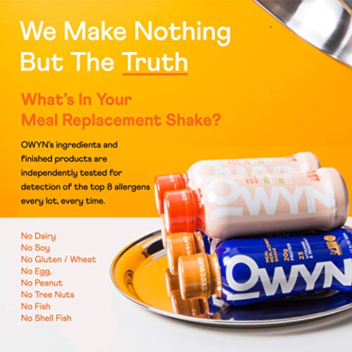OWYN - 100% Vegan Protein Meal Replacement Shakes for Weight Loss | Chai, 12 Fl Oz (Pack of 24) | Dairy-Free, Gluten-Free, Soy-Free, Tree Nut-Free, Egg-Free, Allergy-Free, Plant-Based