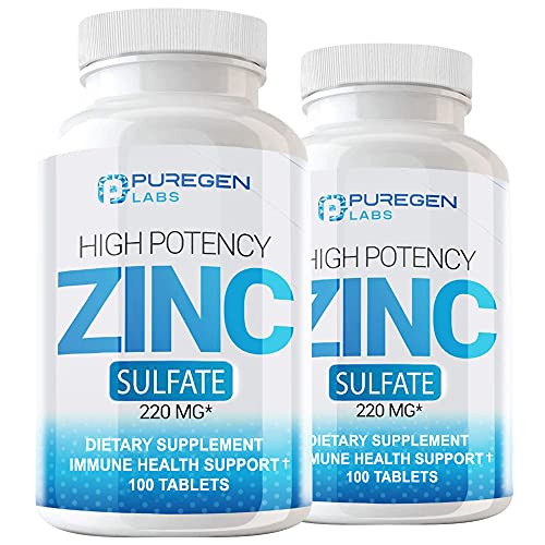 Zinc Sulfate 220 mg Dietary Supplement Tablets - 100 ea (Pack of 2) by Zinc Sulfate