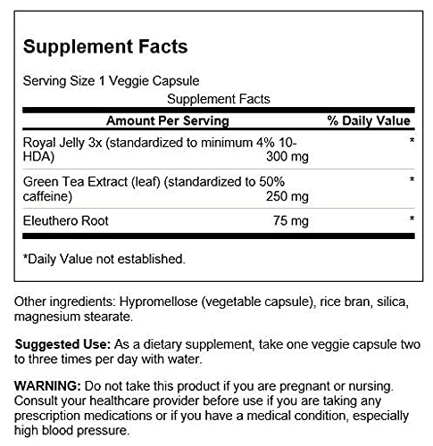 Swanson Royal Jelly Energy Complex 60 Veg Capsules (4 Pack)