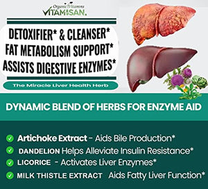 Liver Cleanse Detox Health Supplements with Milk Thistle-Fennel-Alfalfa-Vitamin B-Artichoke-Dandelion Root Support Healthy Liver Function Men & Women 120 Caps Natural Detox Cleanse & Boost Immune