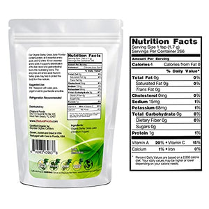 Organic Barley Grass Juice Powder - 1 lb - Amazing Green Superfood Perfect For Smoothies, Drinks, Recipes - Rich In Vitamins, Minerals, Antioxidants - Raw, Vegan, Non GMO