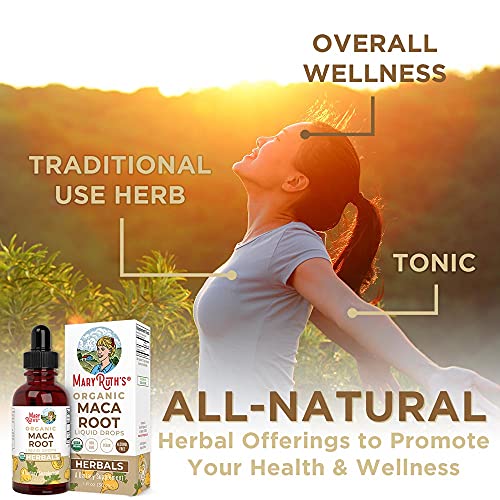 USDA Organic Maca Root by MaryRuth's | Herbal Liquid Drops | Endurance, Mood, Overall Health | Non-GMO, Vegan, Alcohol Free Tincture, | 1 oz, 60 Servings
