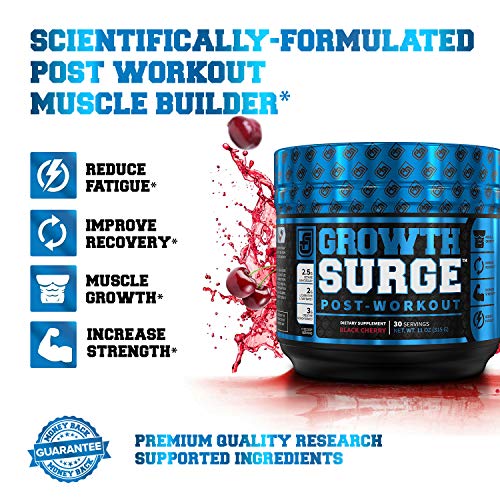 Growth Surge Post Workout Muscle Builder with Creatine, Betaine, L-Carnitine L-Tartrate - Daily Muscle Building & Recovery Supplement - 30 Servings, Black Cherry Flavor