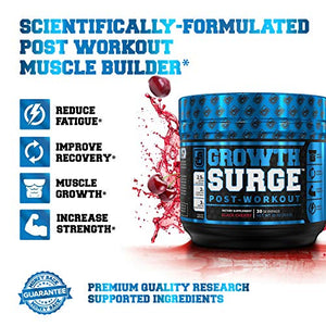 Growth Surge Post Workout Muscle Builder with Creatine, Betaine, L-Carnitine L-Tartrate - Daily Muscle Building & Recovery Supplement - 30 Servings, Black Cherry Flavor