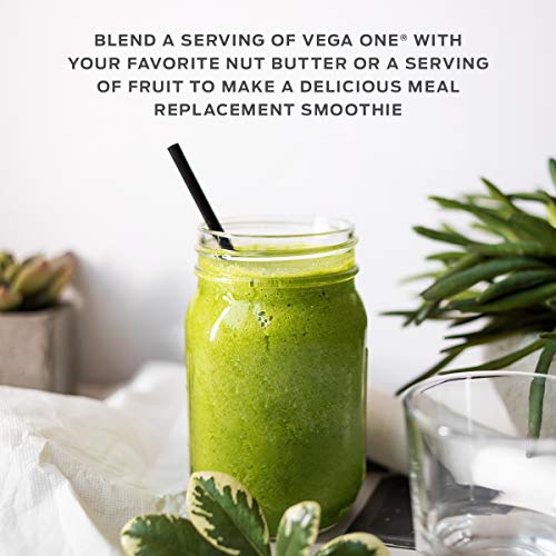 Vega One Organic, Unsweetened, Meal Replacement Protein Powder, Vegan, Plant Based, Superfood, Vitamins, Probiotics, Dairy Free, Gluten Free, Pea Protein for Women and Men, 13.5 Ounces (10 Servings)